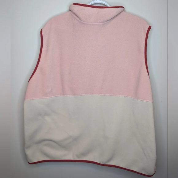Hyba Plus Size Fleece Pink, Cream & Reddish Orange Zip Up Vest Women 3XL - Picture 2 of 8